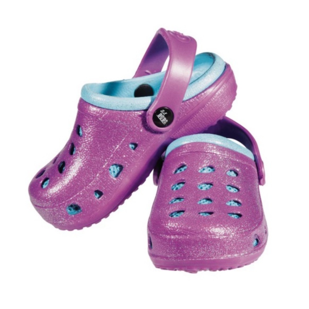 Lil' Duds Girls Glitter Clogs Purple/Blue SZ 6-7